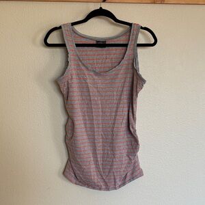 Motherhood Striped Tank Top in Gray and Red